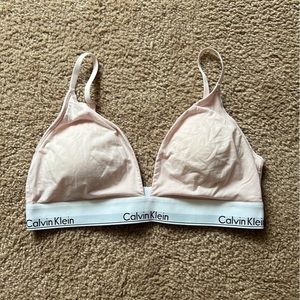 Light Pink Calvin Klein Modern Cotton Lightly Lined Triangle Bralette